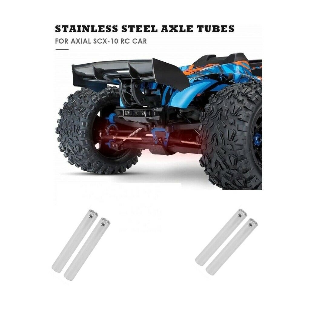 4Pieces Stainless Steel Axle Tube for SCX10 RC Car Upgrade Parts Heavy-Duty