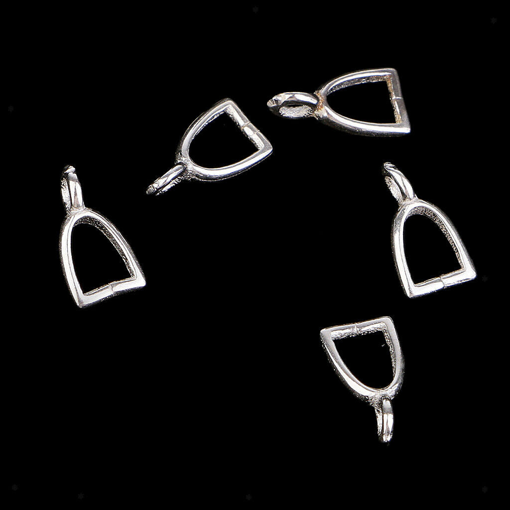 5x Sliver Pinch Clip Clasp Bail for DIY Earrings Necklace Jewelry Findings