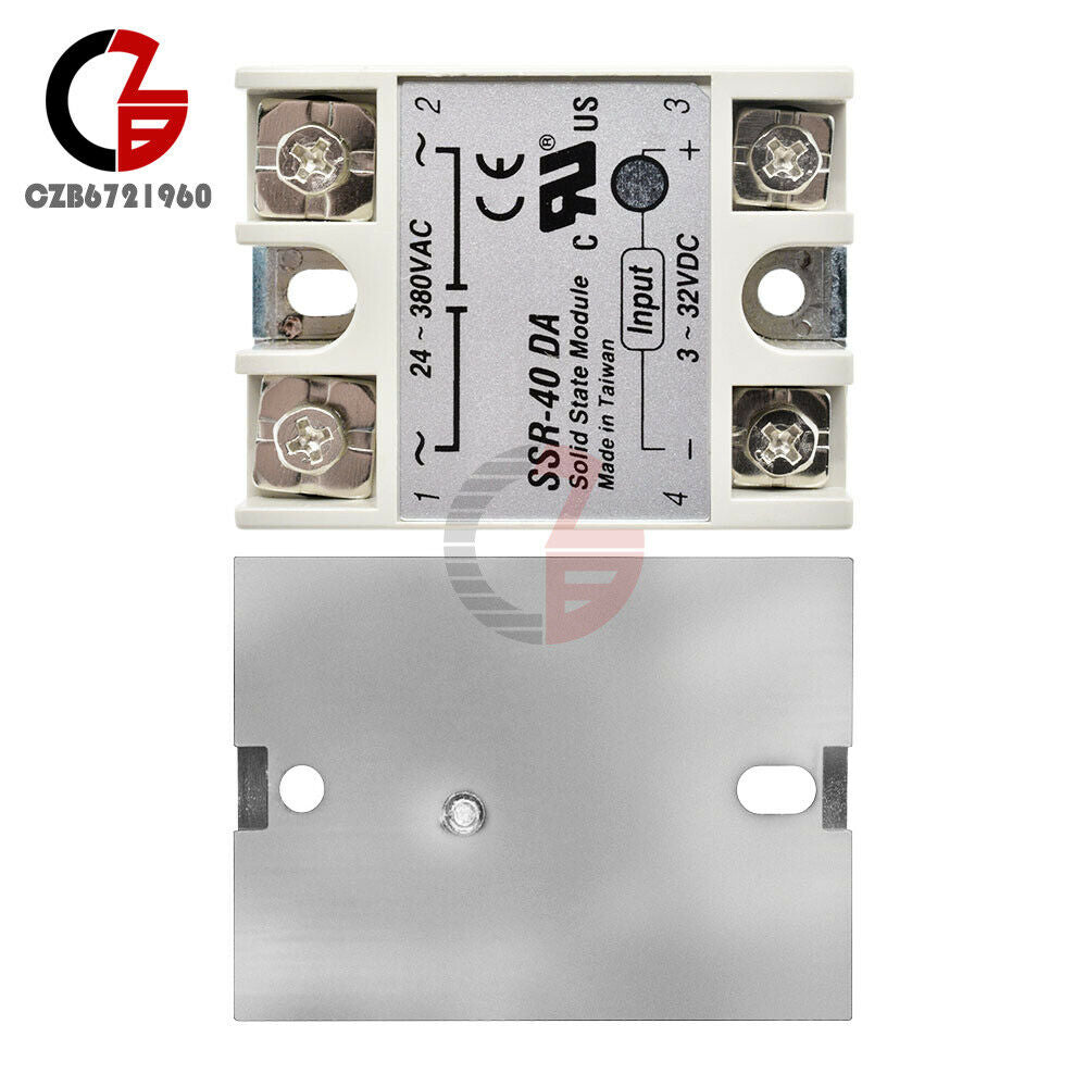 5PCS SSR-40DA DC to AC 40A Module DC 3-32V to AC 24-380V Solid State Relay