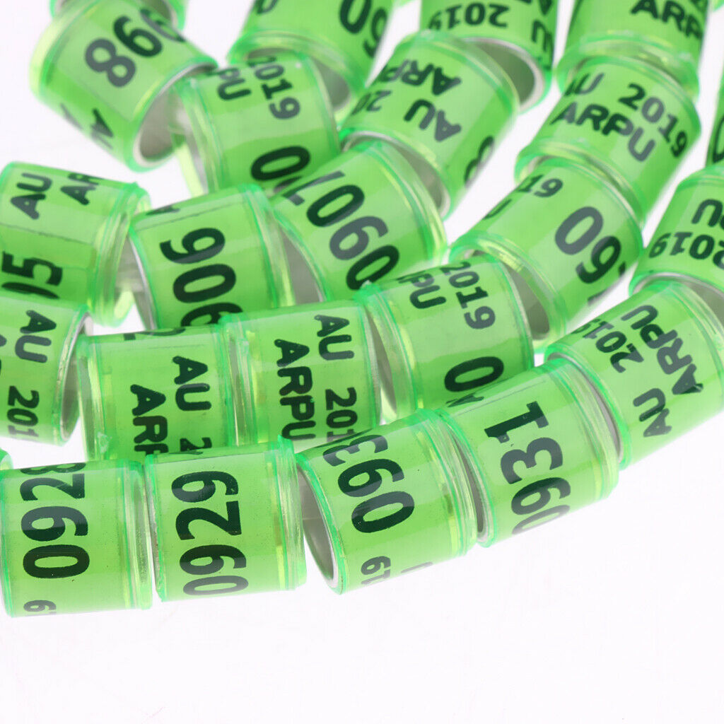 Bird Rings Leg Bands For Pigeon Parrot Canary Hatch Poultry Foot Band Green