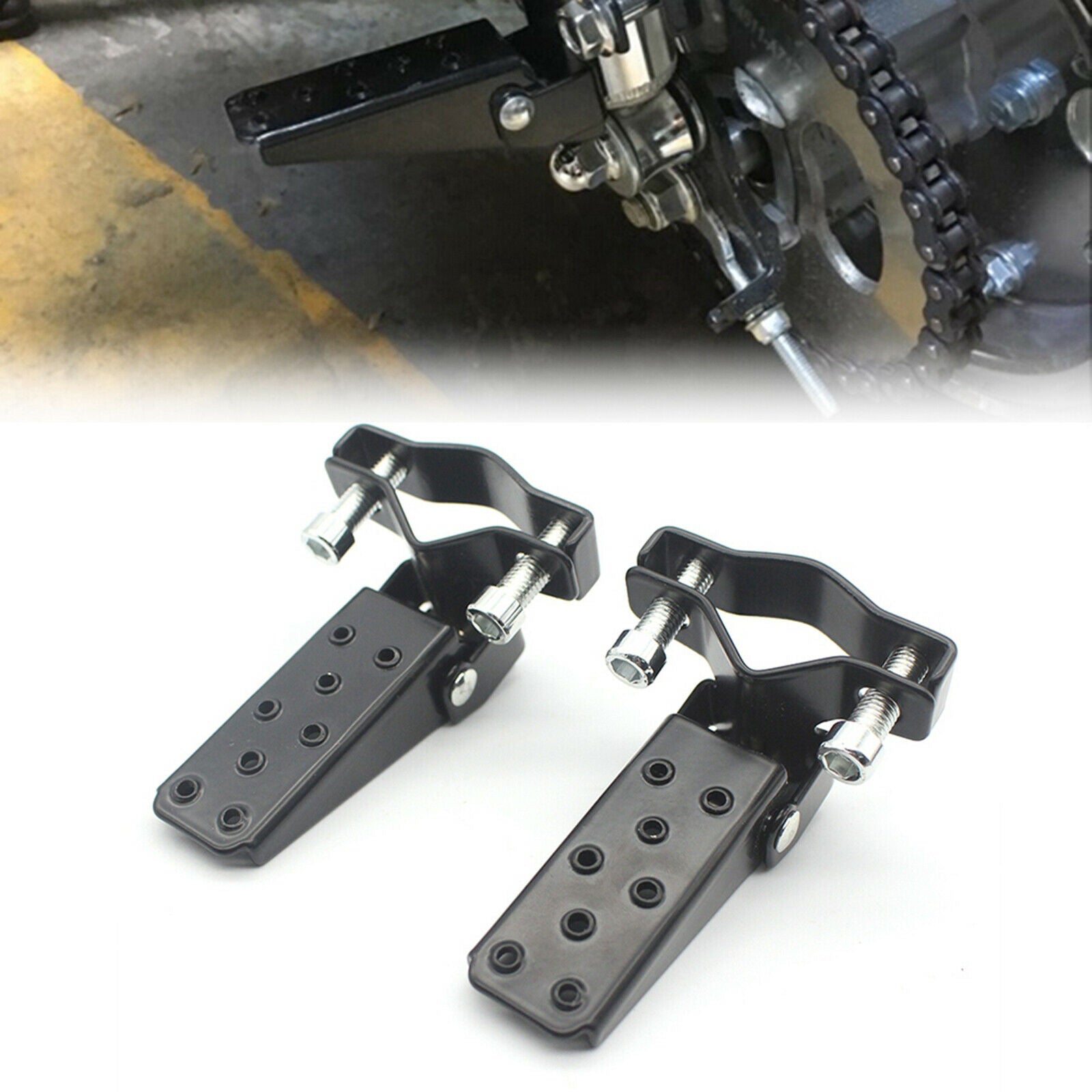 Universal 25-30mm Folding Motorcycle Metal Footrests Pedals for Yamaha