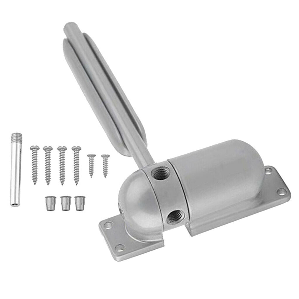2x Zinc Alloy Door Closer Fire Rated Automobile Adjustable Door Stopper Gray
