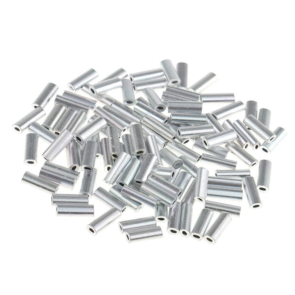 200 Pieces Mini Aluminum Oval Crimp Kit, 10 mm Length Single Crimp Sleeve Set