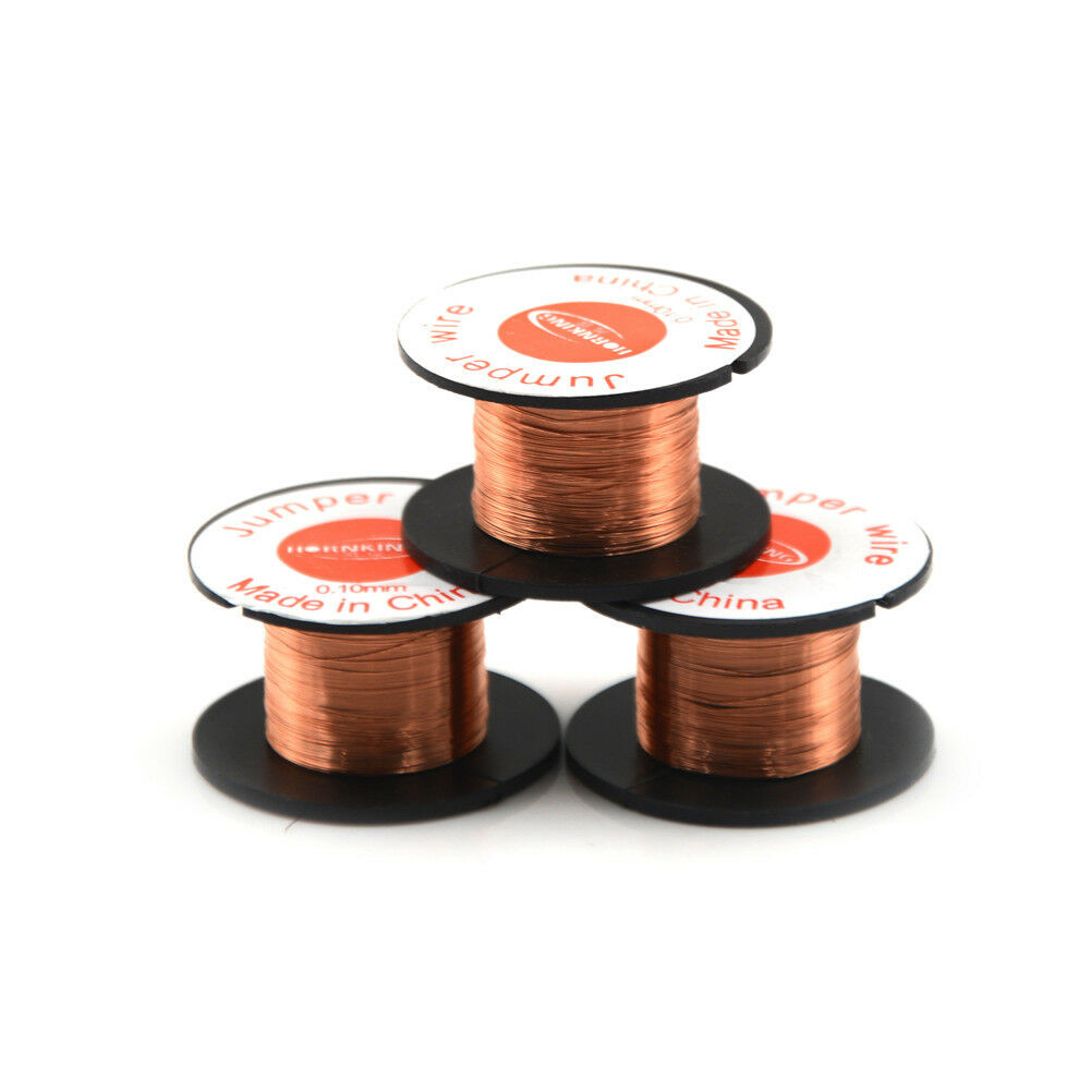 3 Roll Magnet Wire AWG Gauge Enameled Copper Coil Winding 0.1mm S Lt