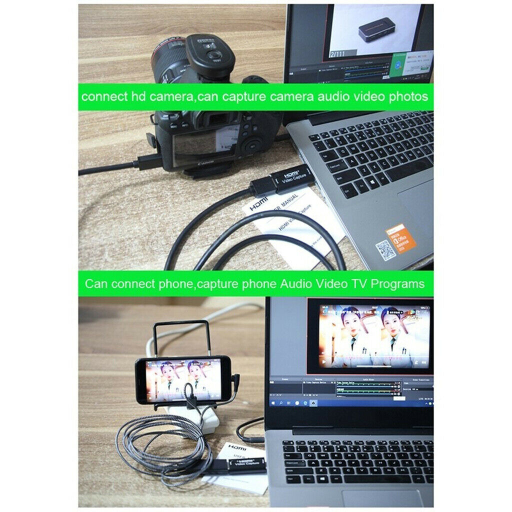 2Pcs HDMI to USB Video Capture Card 1080P for Game/Video Live Streaming