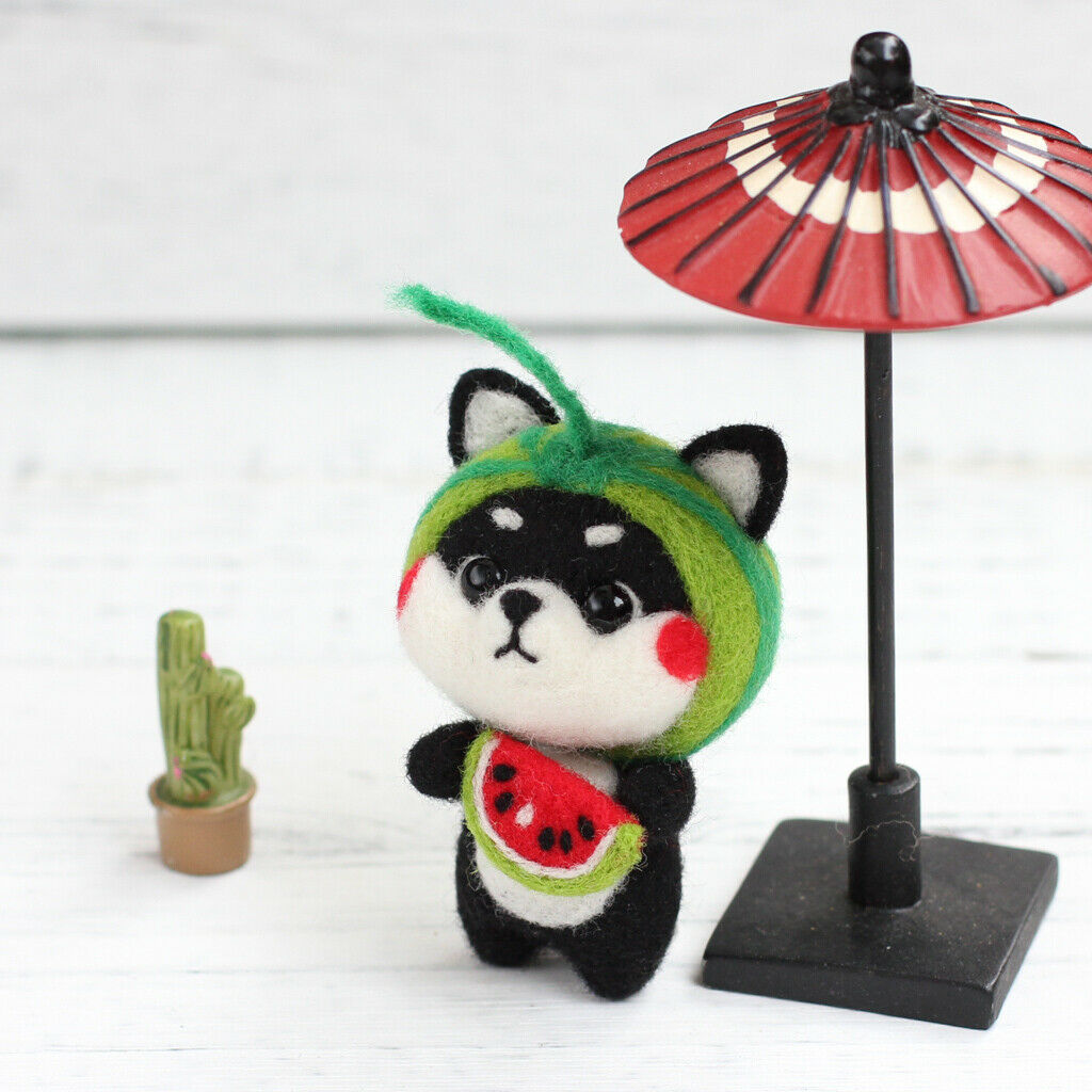 5pcs Cute Shiba Inu Dog Felting Kit Arts And Crafts Wool Kit DIY Decoration