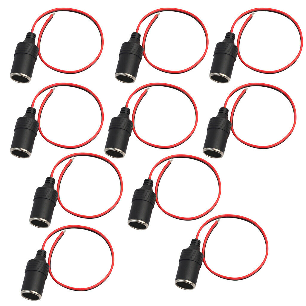 10 Packs 12V Car Female Cigarette Lighter Power Socket Connector Adapter