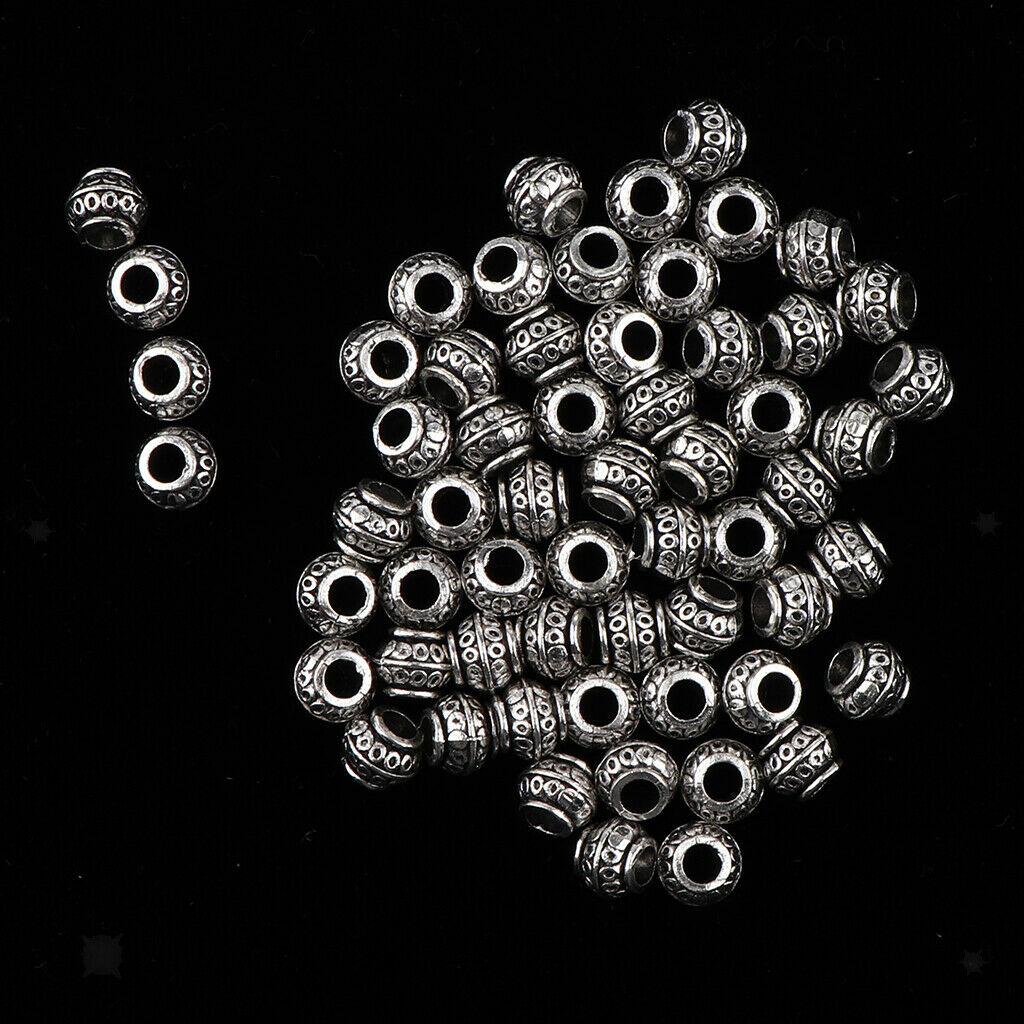 60 Pcs Round Spacer Beads Metal Beads Spacer Beads Jewelry Accessories