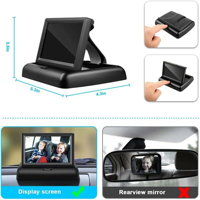 Baby Car Mirror 4.3inch  Night Vision Function Car Mirror Display Safety Seat U2