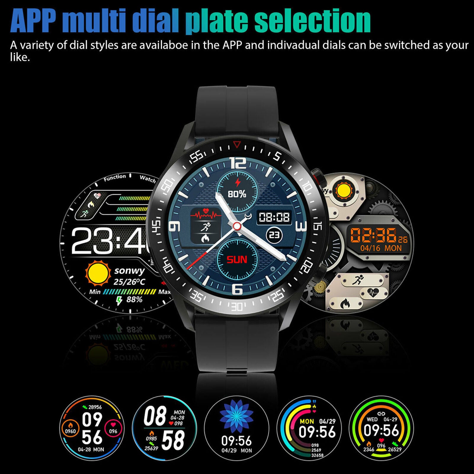 Waterproof Sport Smart Watch Bracelet Heart Rate Blood Pressure Fitness Tracker