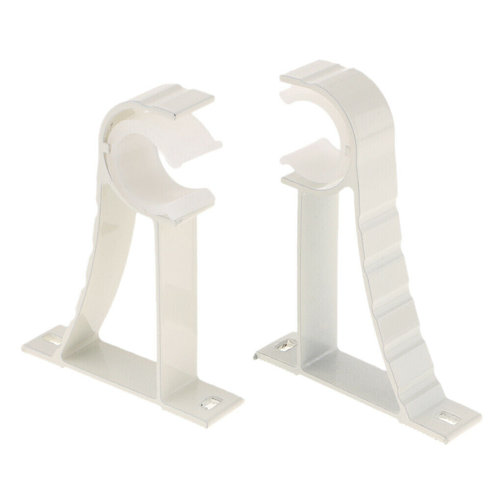 2 Pieces Alloy Curtain Pole Brackets to Fit 28mm Diameter Poles White