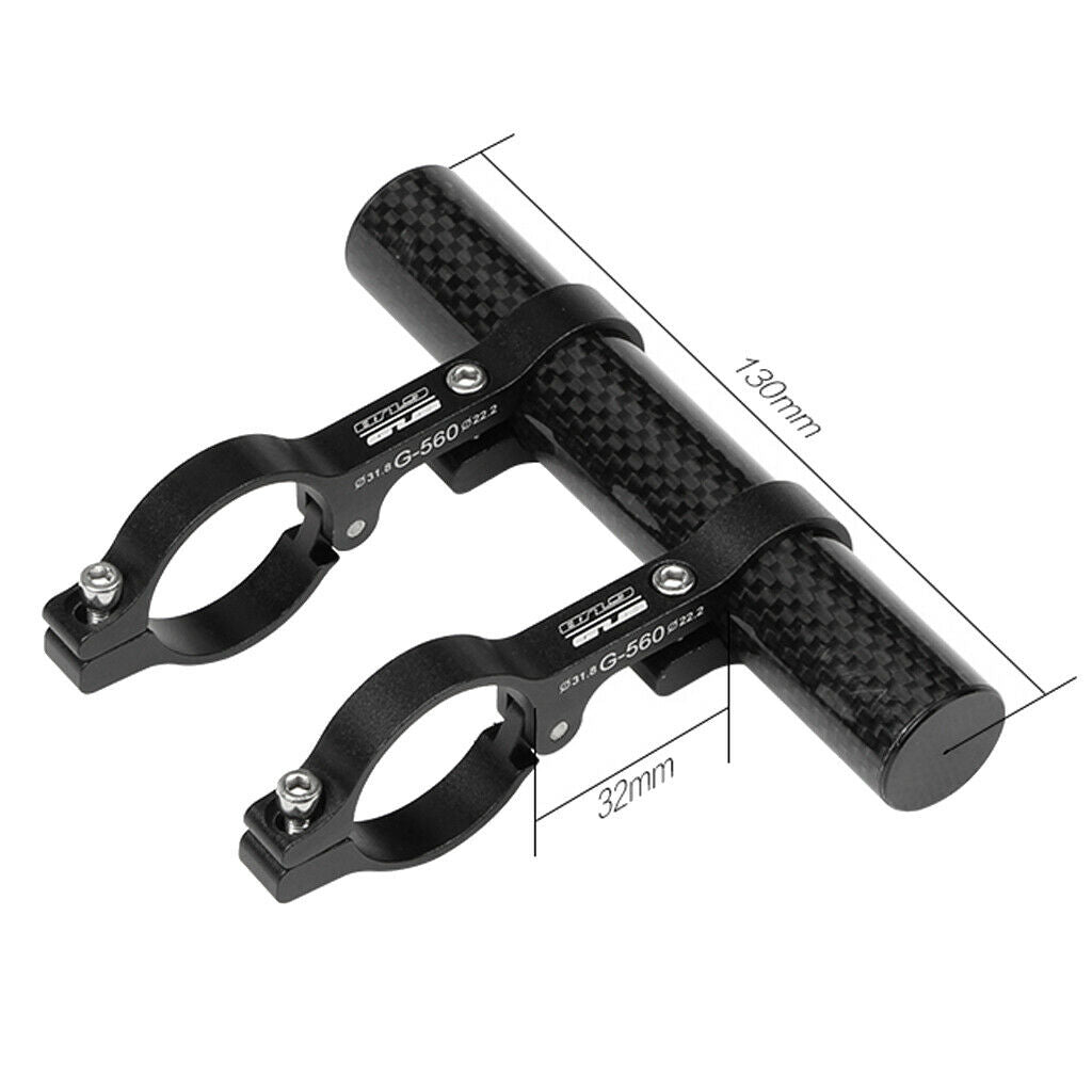 Carbon Fiber Bike Handlebar Extender Light Phone Bracket Holder Components