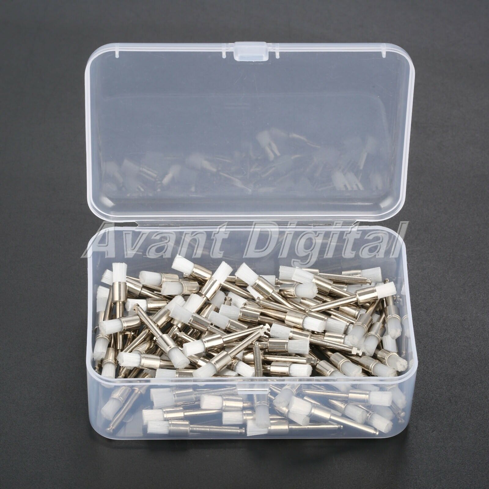 100pcs Lab Clinic Dental Prophy Brushes Polishing Flat Polisher White 2.6cm +Box