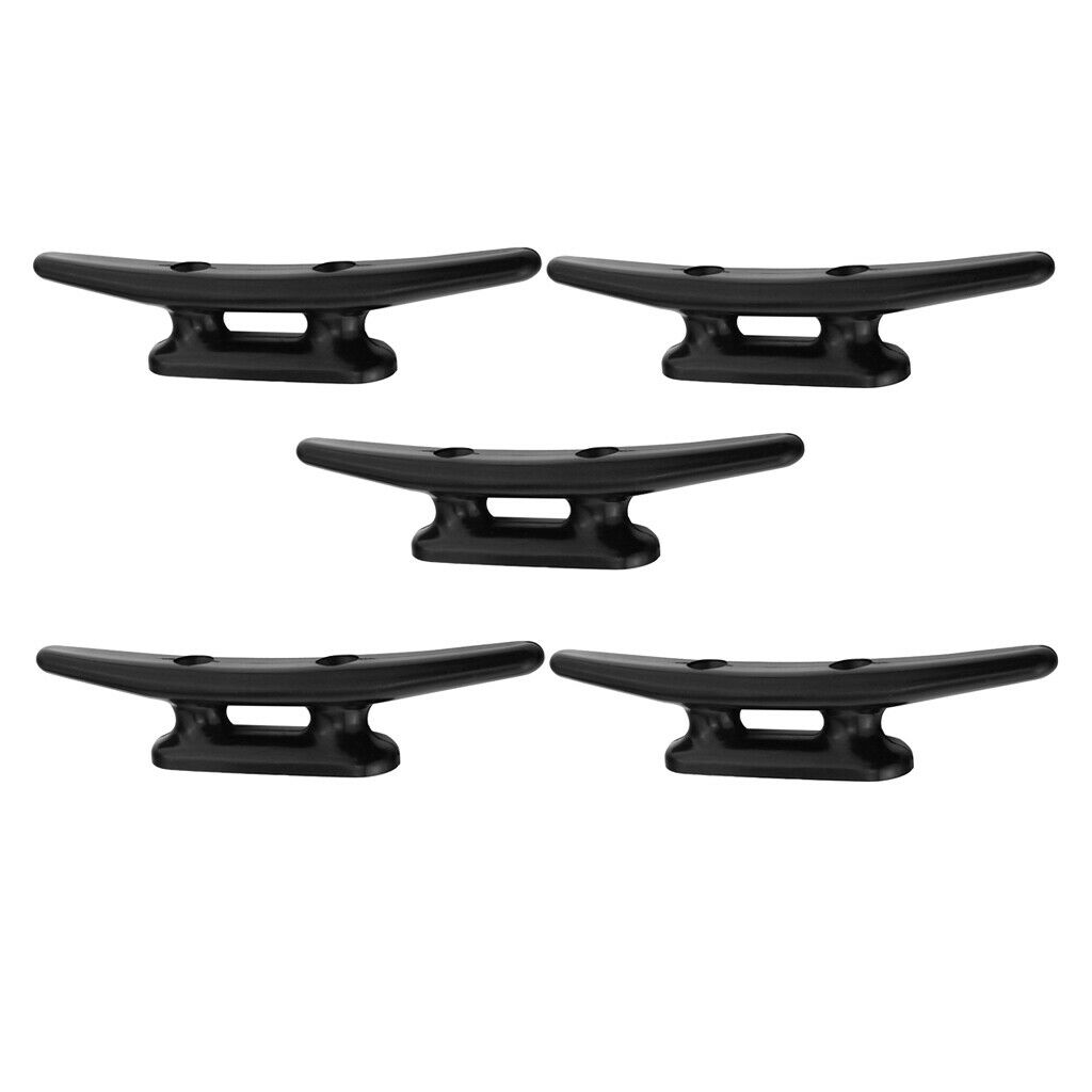 5x Durable Nylon Boat Yacht Deck Line Dock Rope Cleat/Cleats 4"/98mm Black