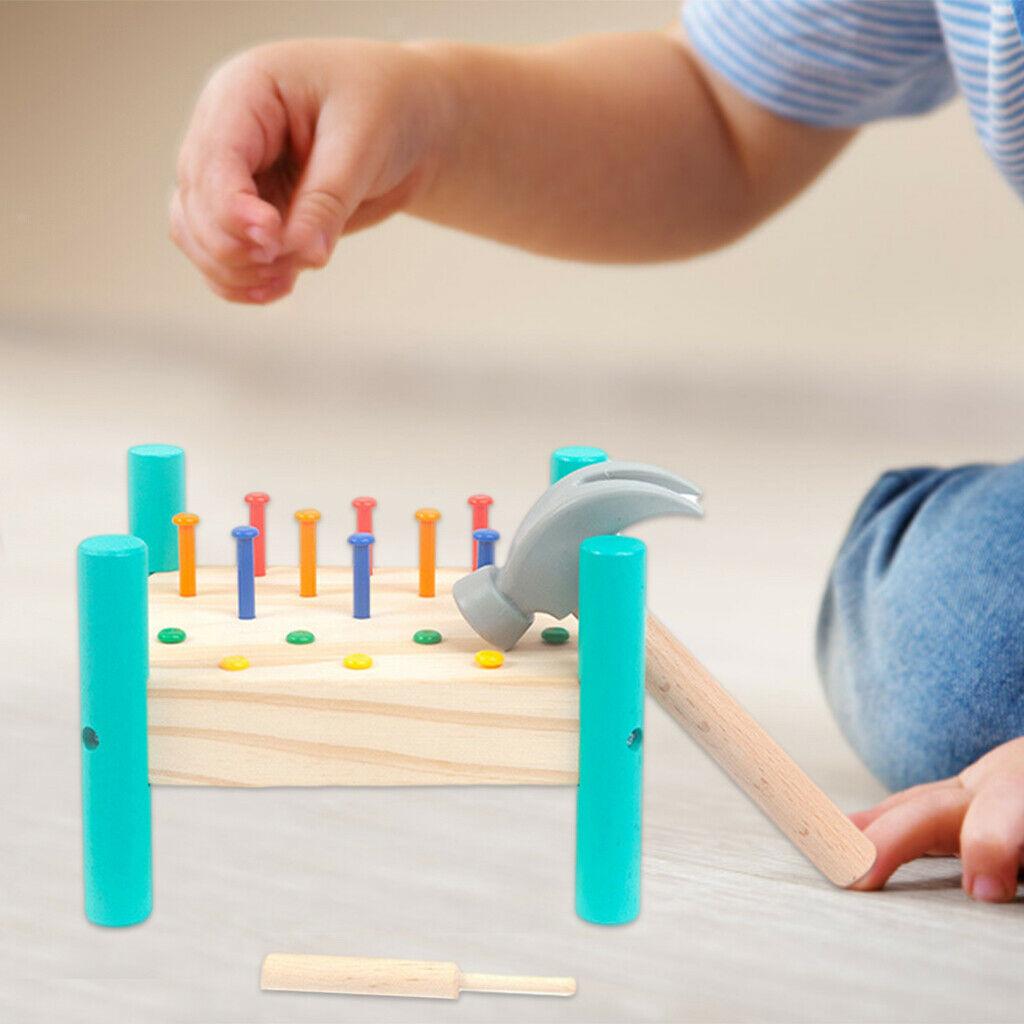 Wooden Pound-A-Peg Multifunctional Interaction Colour Cognitive Family Party