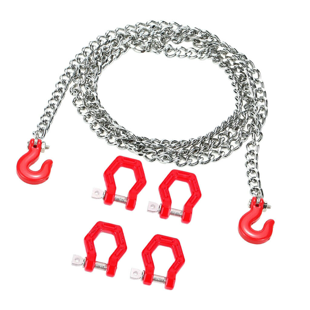 Metal Chain Pull Chain With Tow Hook Tow Rope For 1/10 RC Rock Crawler Accessory
