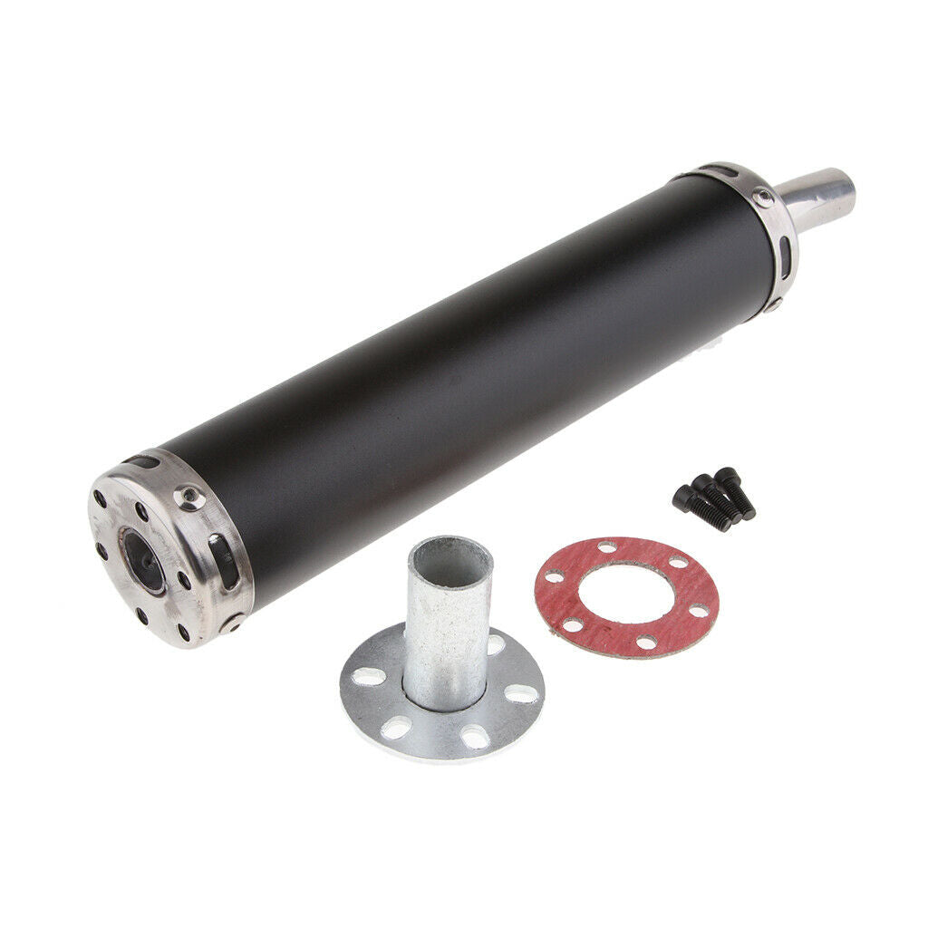 Black Motorbike Exhaust Muffler Silencer Pipe Universal for Motorcycle 20mm