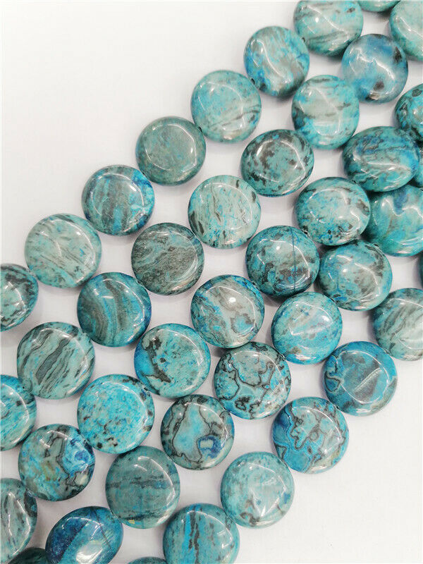 1 Strand 16x5mm Blue Crazy Lace Agate Round Spacer Loose Beads 15.5inch HH8783