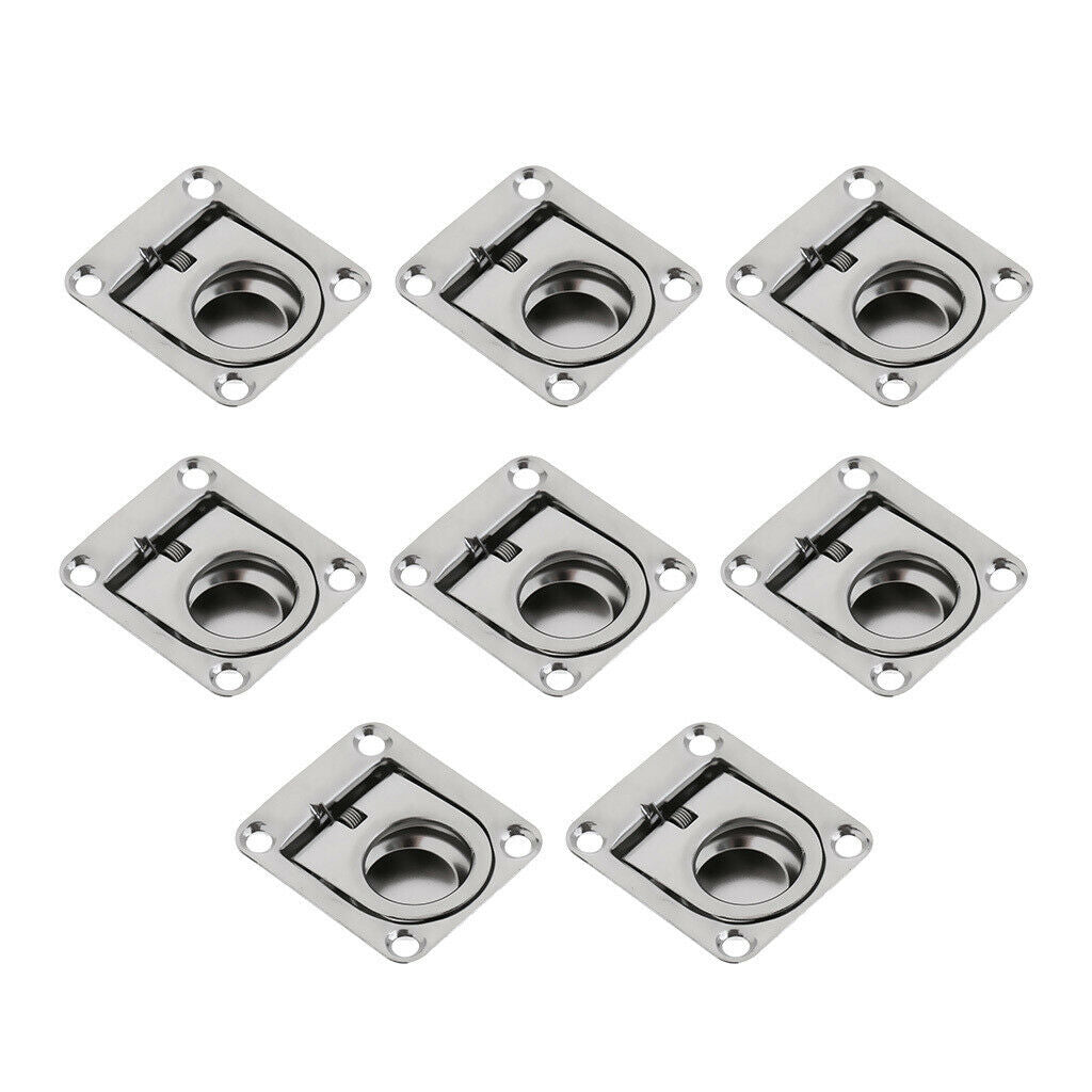 Set of 8 Marine Yacht Caravan Deck Hatch Flush Ring Pull Lift Fit for Marine