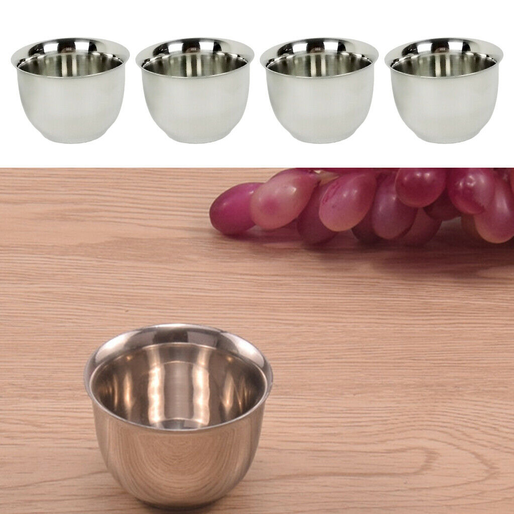 Pack of 4, Stainless Steel Coffee Mug Tea Cup Insulated Tumbler 50ml/1.7oz