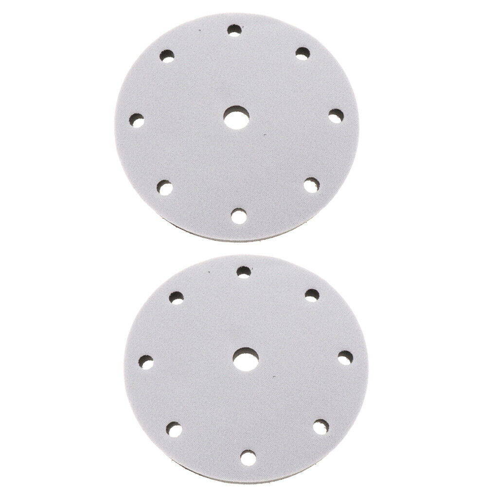 6" 9 Holes Practical Hook & Loop Foam Interface Buffer Backing Pad Set of 2