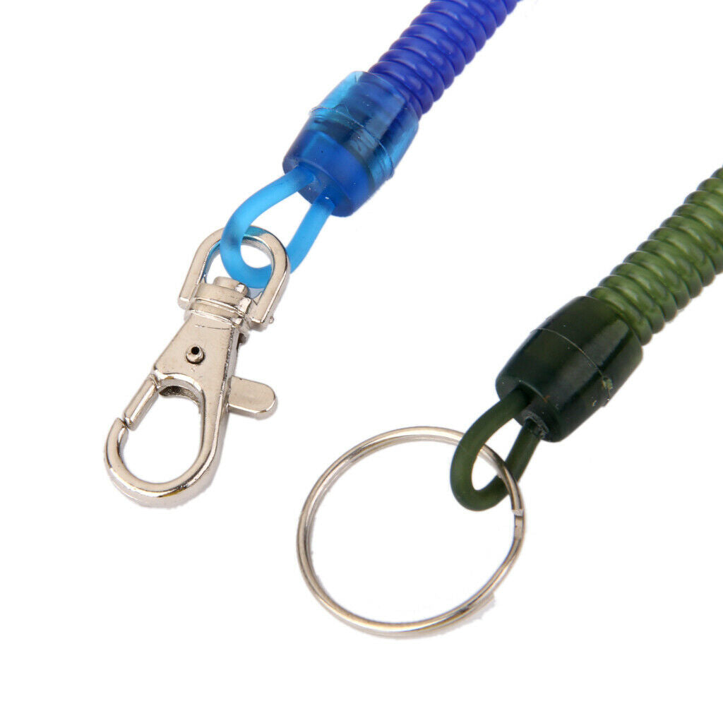 12pcs Retractable Spiral String Key Ring Stretchy Keyring Key Chain Holders