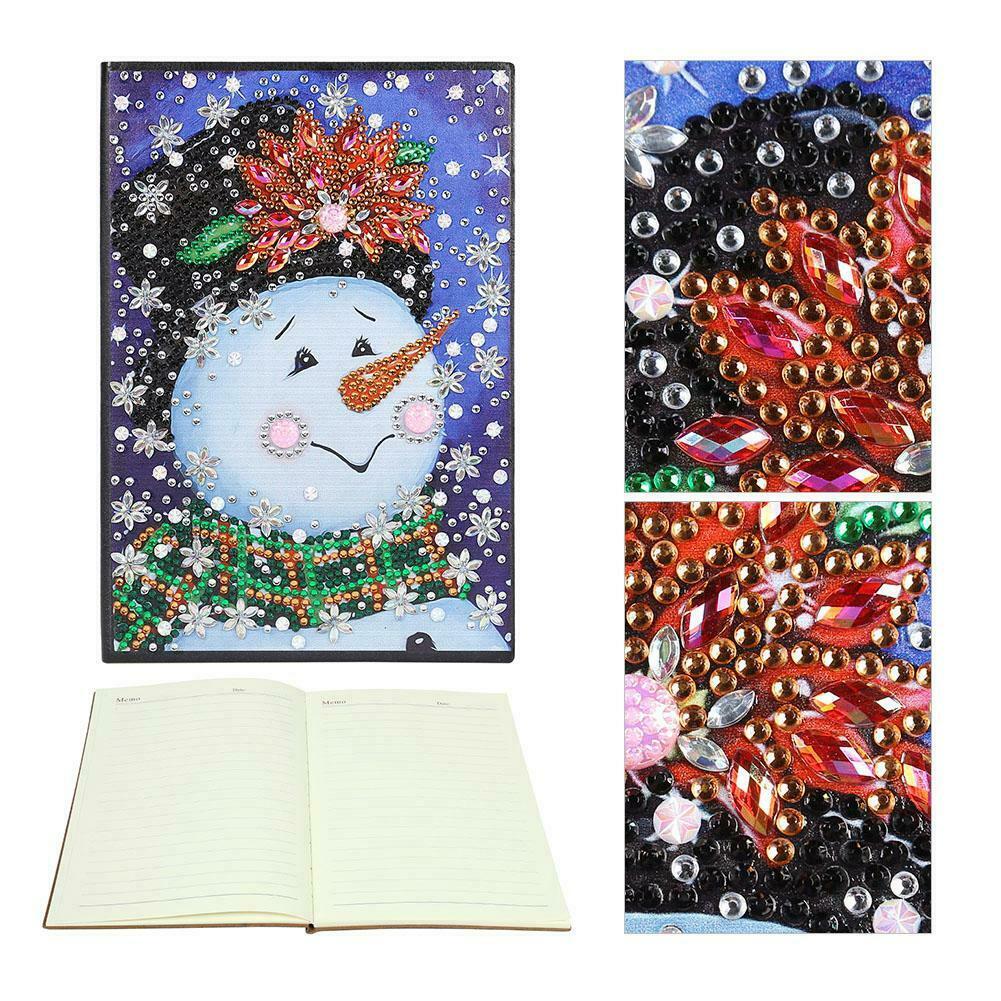 DIY Christmas Snowman Special Shaped Diamond Painting 60 Pages A5 Notebook @