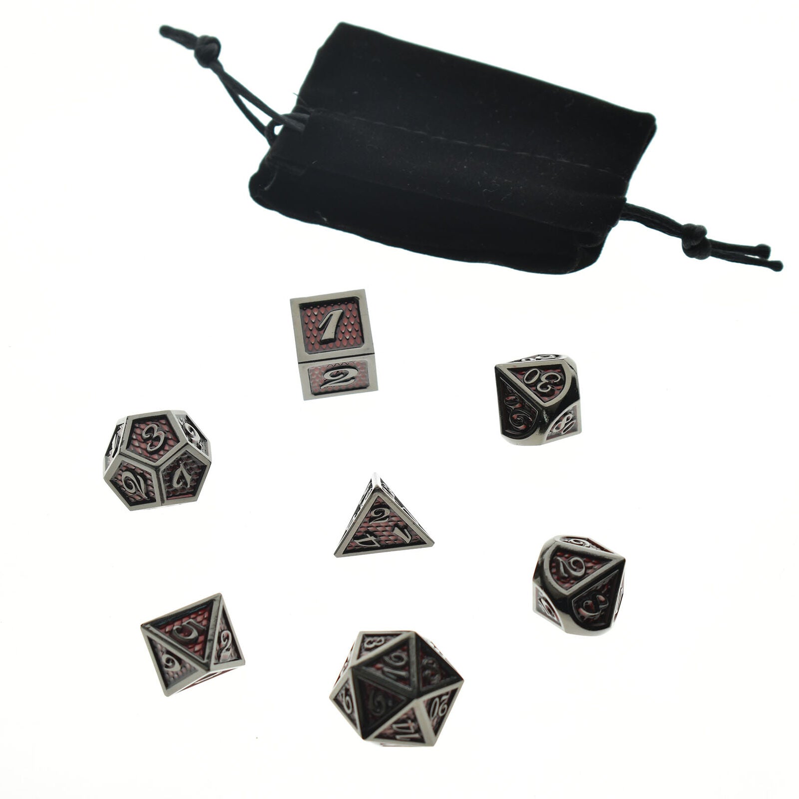 7pcs/set Metal Dice Set For RPG MTG DND Metal Polyhedral Dice Role Playing Games