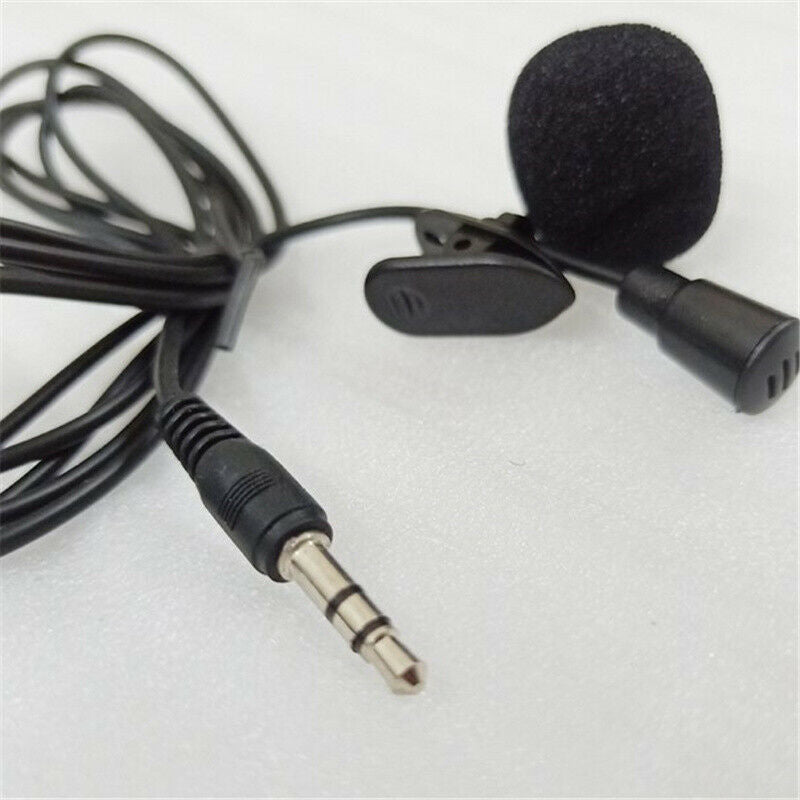 3.5mm Clip On Coat Lapel Microphone Hands Free Wired Condenser Mini Mic NewBDAU