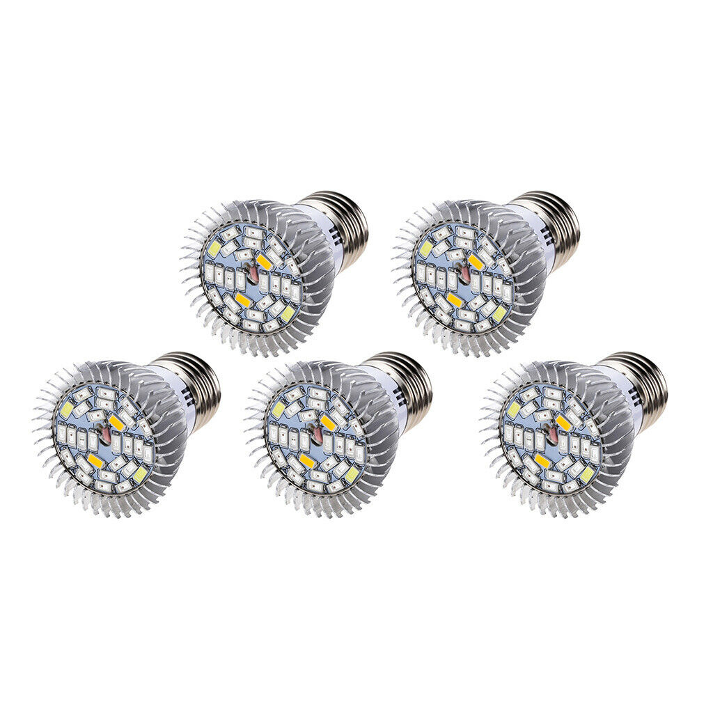 5x 10W Grow Light Bulb for Growing Plants, Vegetables, and Flowers - 28 LEDs