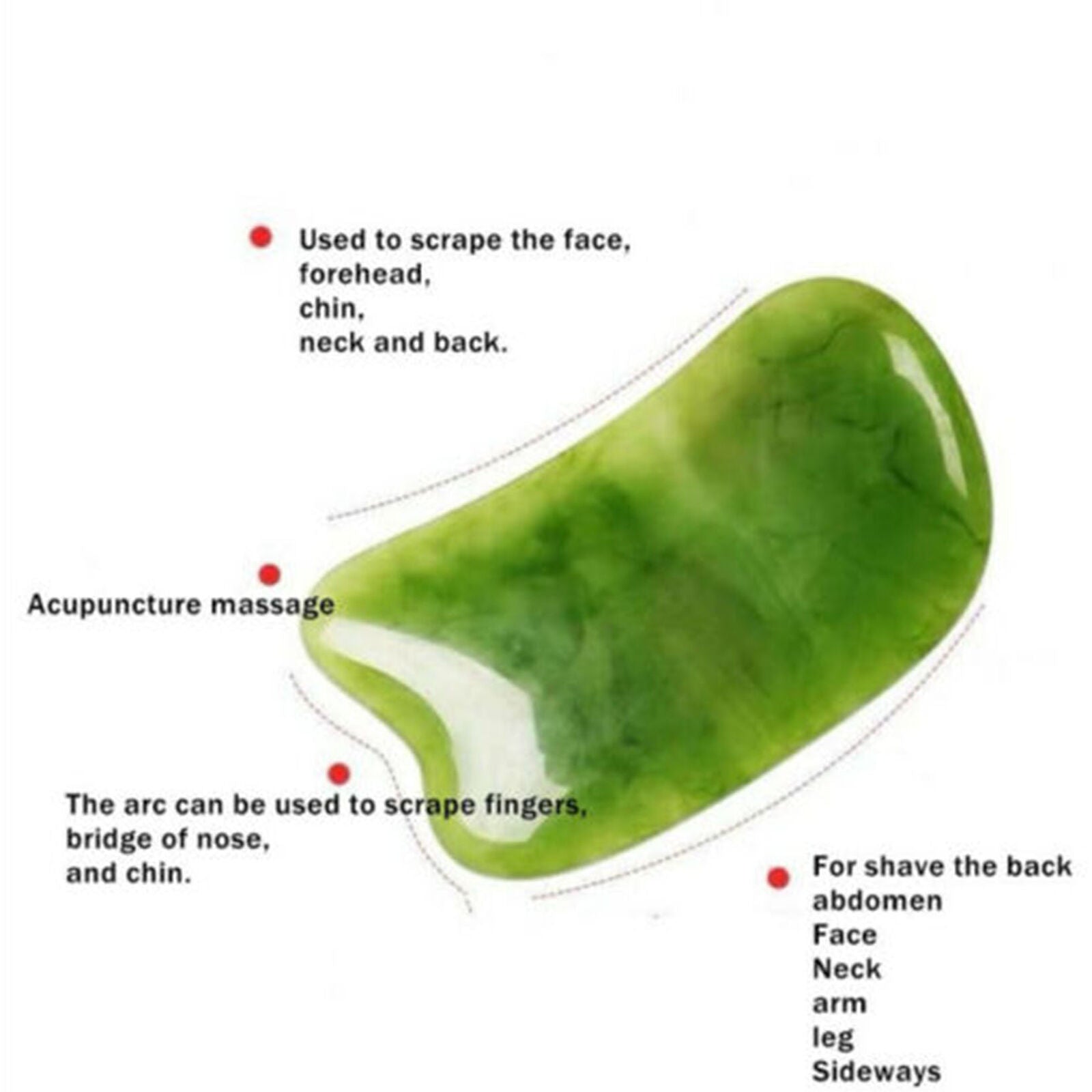 7 Pcs Set Gua Sha Natural Green Jade Quartz Stone Facial Body Massage Board Tool