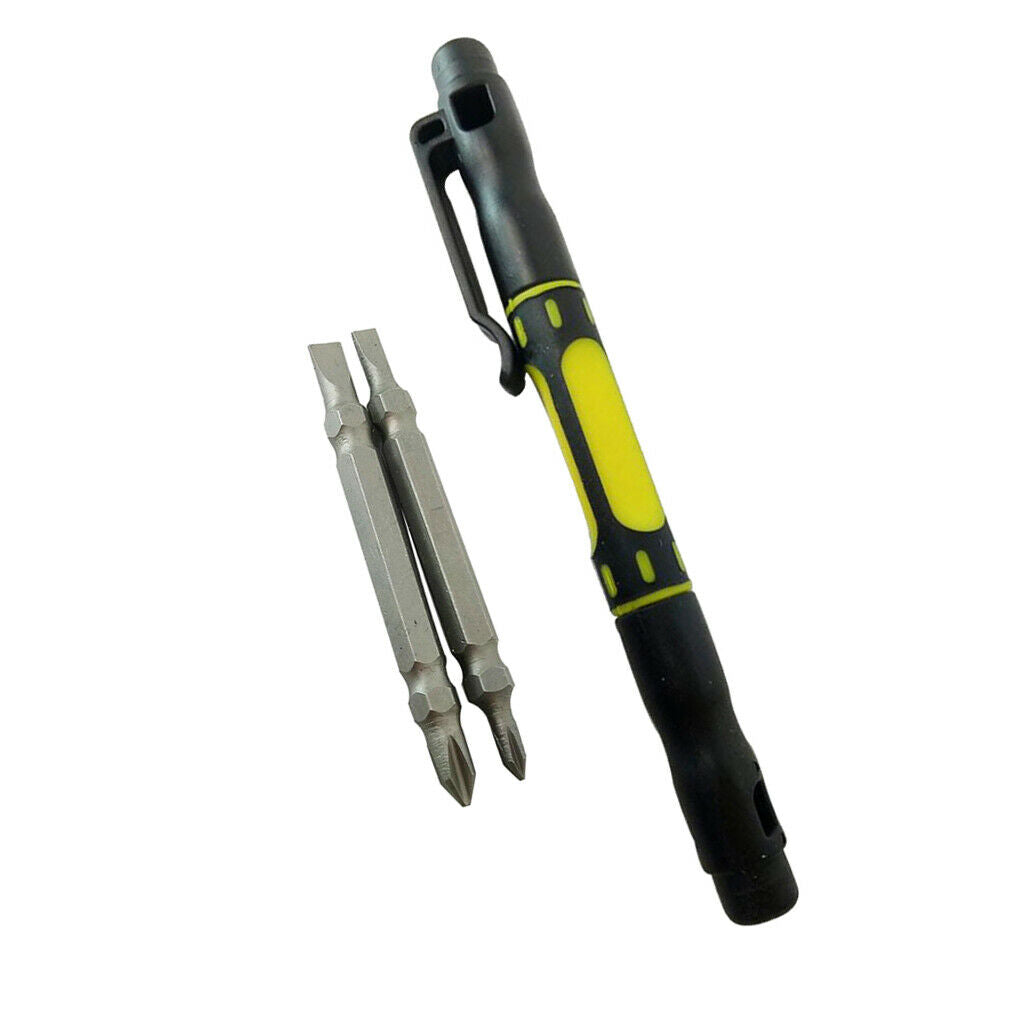 4-in-1 Bi-Material Pocket Screwdriver Double Ended Bit Handy Repair Tool Kit