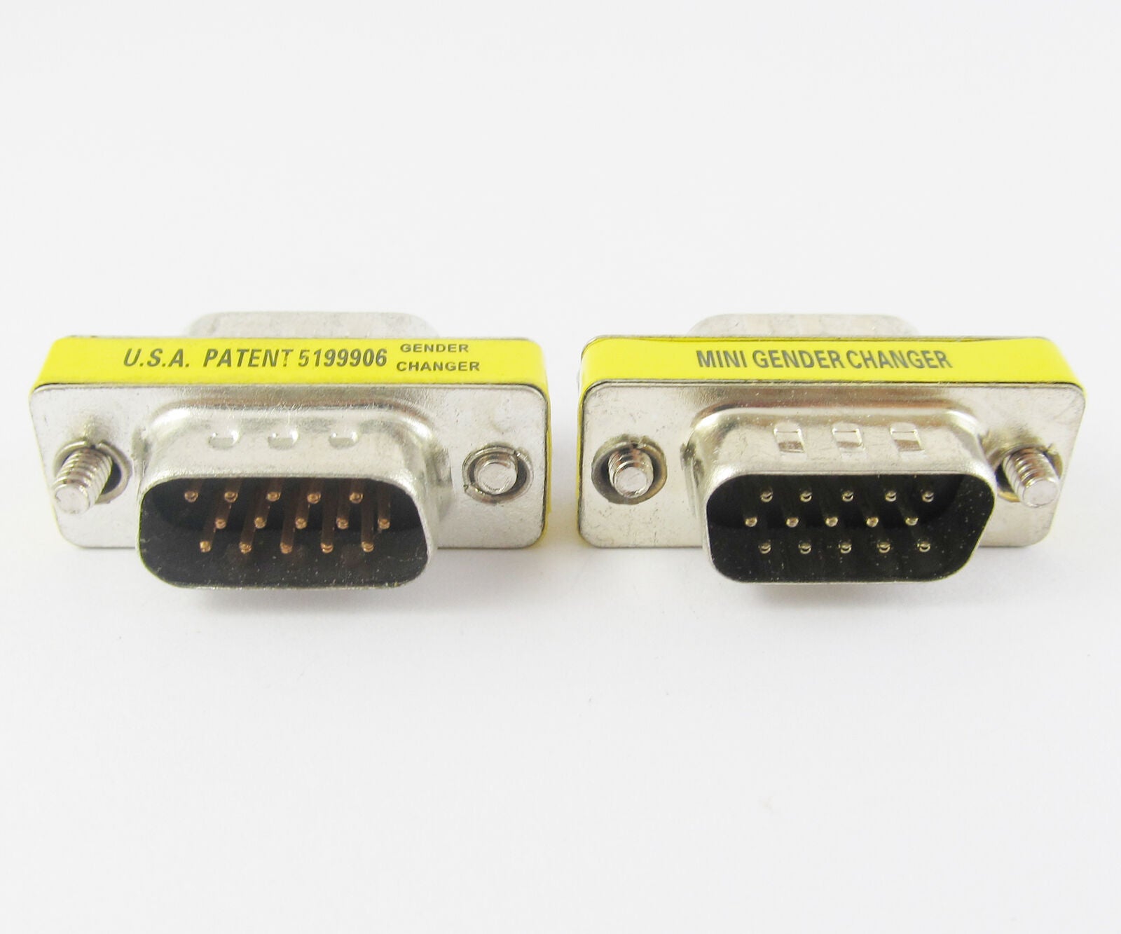 5pcs Mini Gender Changer VGA HD15 Converter Connector 15pin 3 row Male to Male