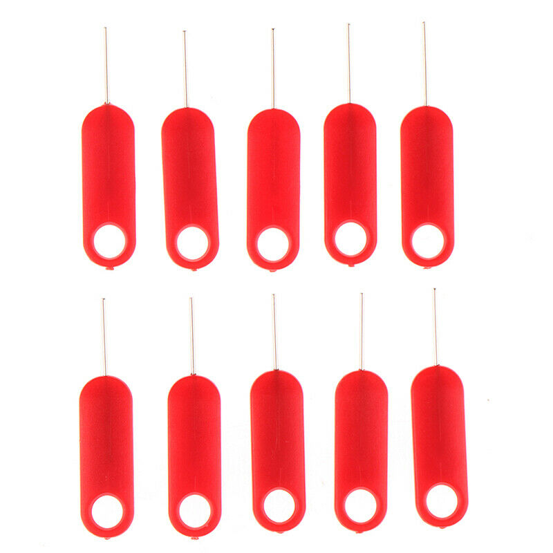 10x Red Sim Card Tray Removal Eject Pin Key Tool Stainless Steel Needle&PTlaI FG