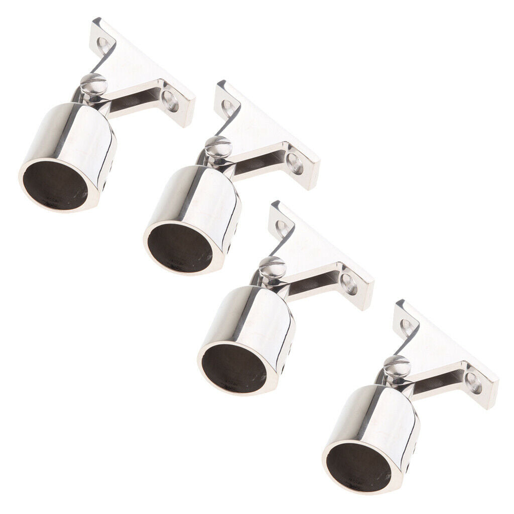 4pcs Polished Stainless Steel Eye End Deck Hinge Boat Bimini Top Fitting 1"