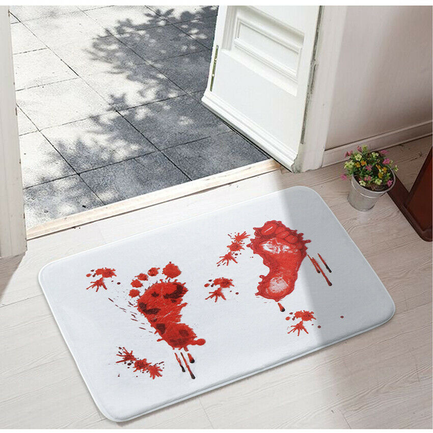Halloween Horror Bloody Footprint Floor Mats Scare Your Friends Bloody mat