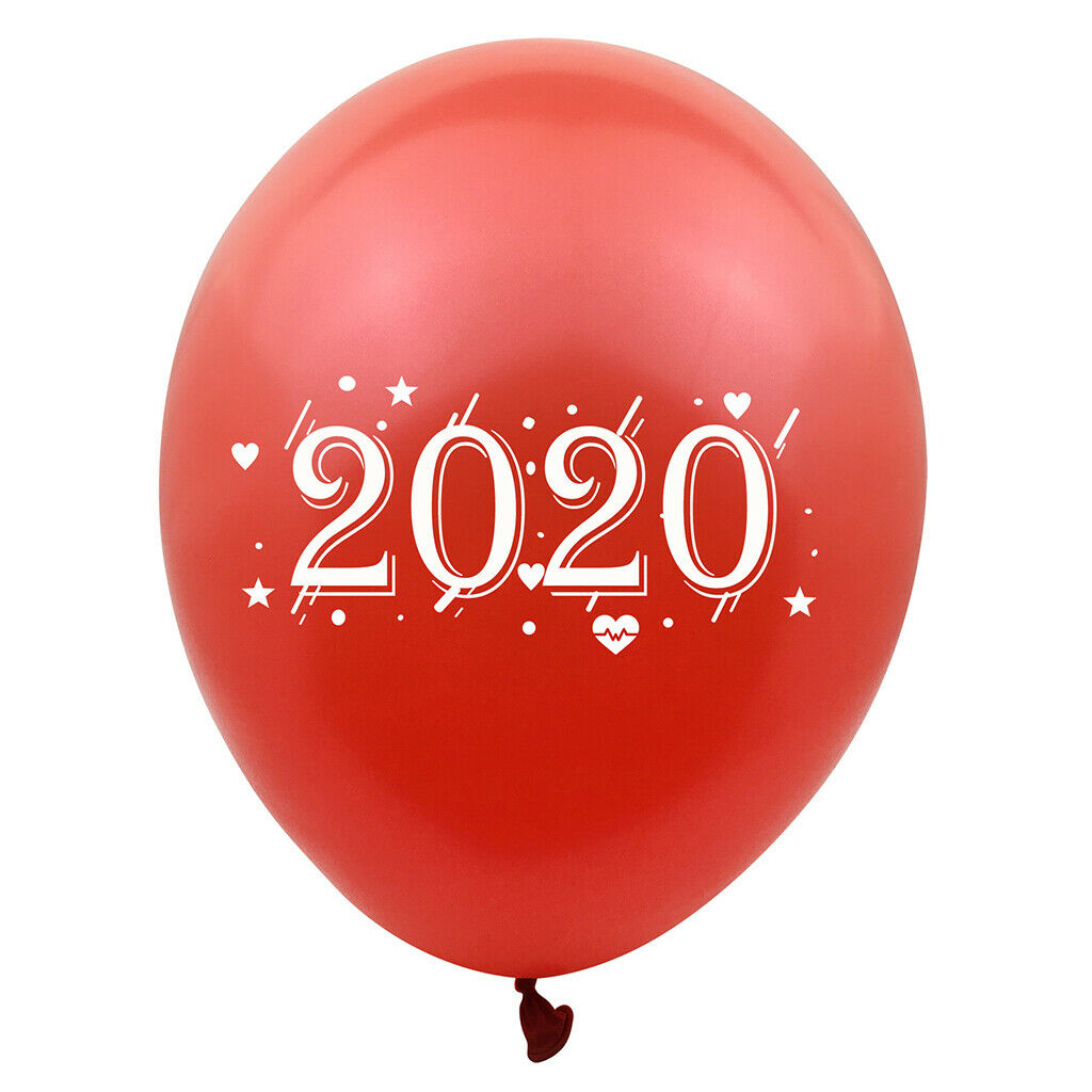 10 Pieces 2020 New Year Balloon Party Decorations Photo Prop Red