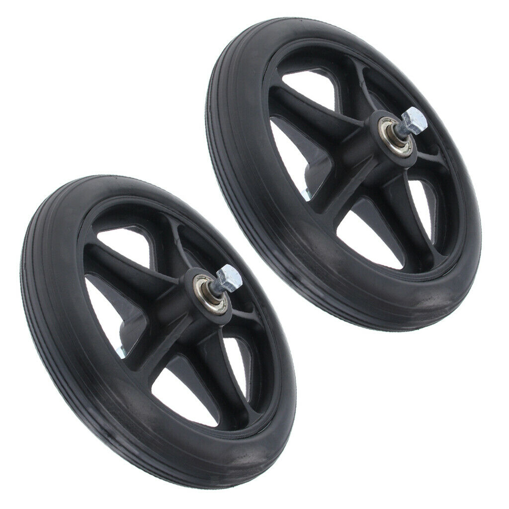 2 pcs Wheelchair Front Castor, Walker Wheel Replacement 7 inch PU Wheels with
