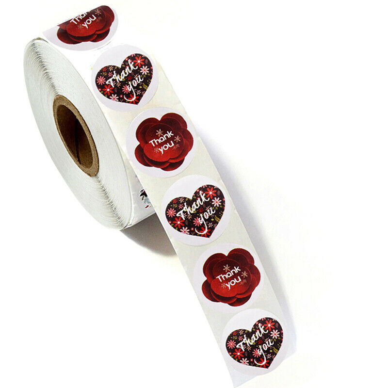 500pcs/roll heart Thank you stickers seal labels scrapbooking for gifts s.l8