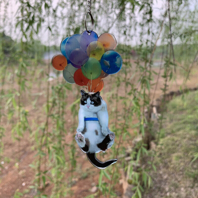 2D Cute Kitten Car Home Hanging Ornaments With Colorful Balloons Hanging De SJ