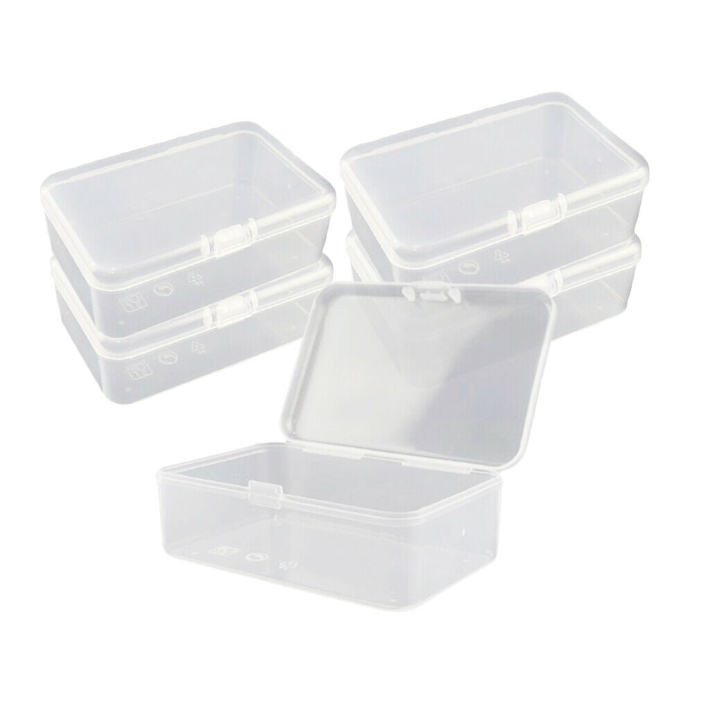 Set of 5 Clear Ring Storage Case Organizer Holder for Compressed Masks Beads