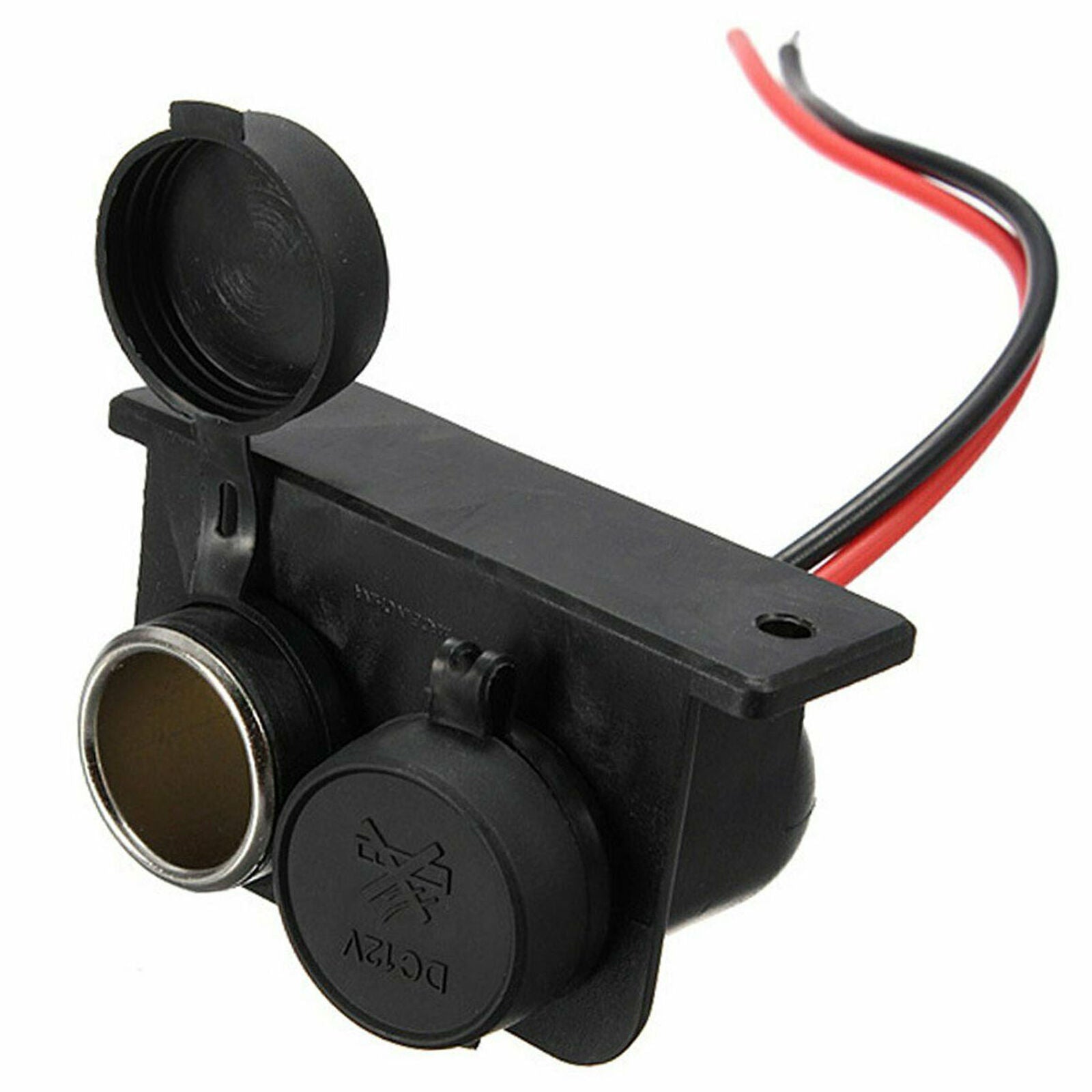12V Car Motorbike Lighter Dual Female Socket Outlet Power Waterproof