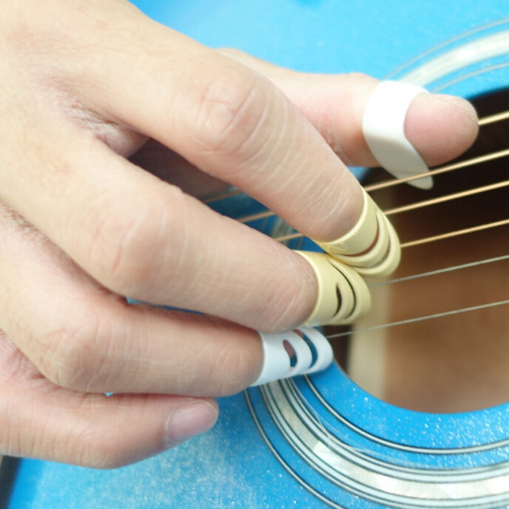 4Pcs Guitar/Stringed Instr Finger Guitar-String Picks Size 3 M+1 L 12MM/1.l8