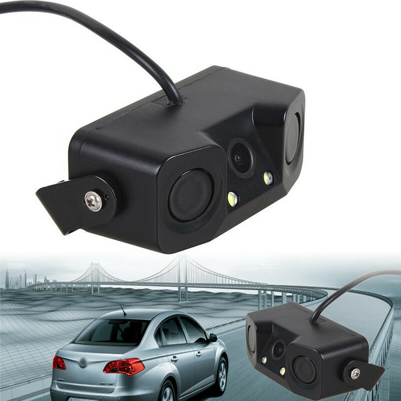 3in1 170Â° Car Visual Reversing Rear View Camera with Backup Radar Parking Sensor