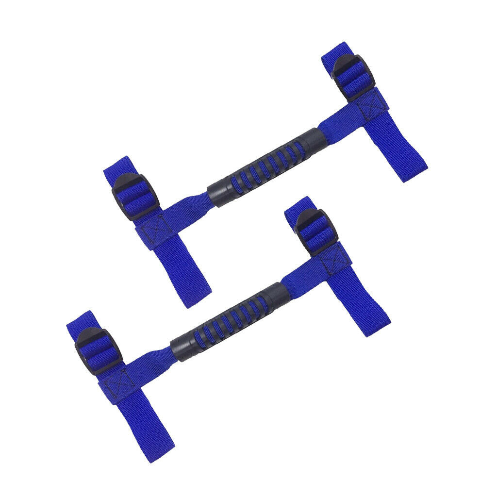 Roll Bar Grab Handle with Straps for Jeep Wrangler JK TJ YJ Blue
