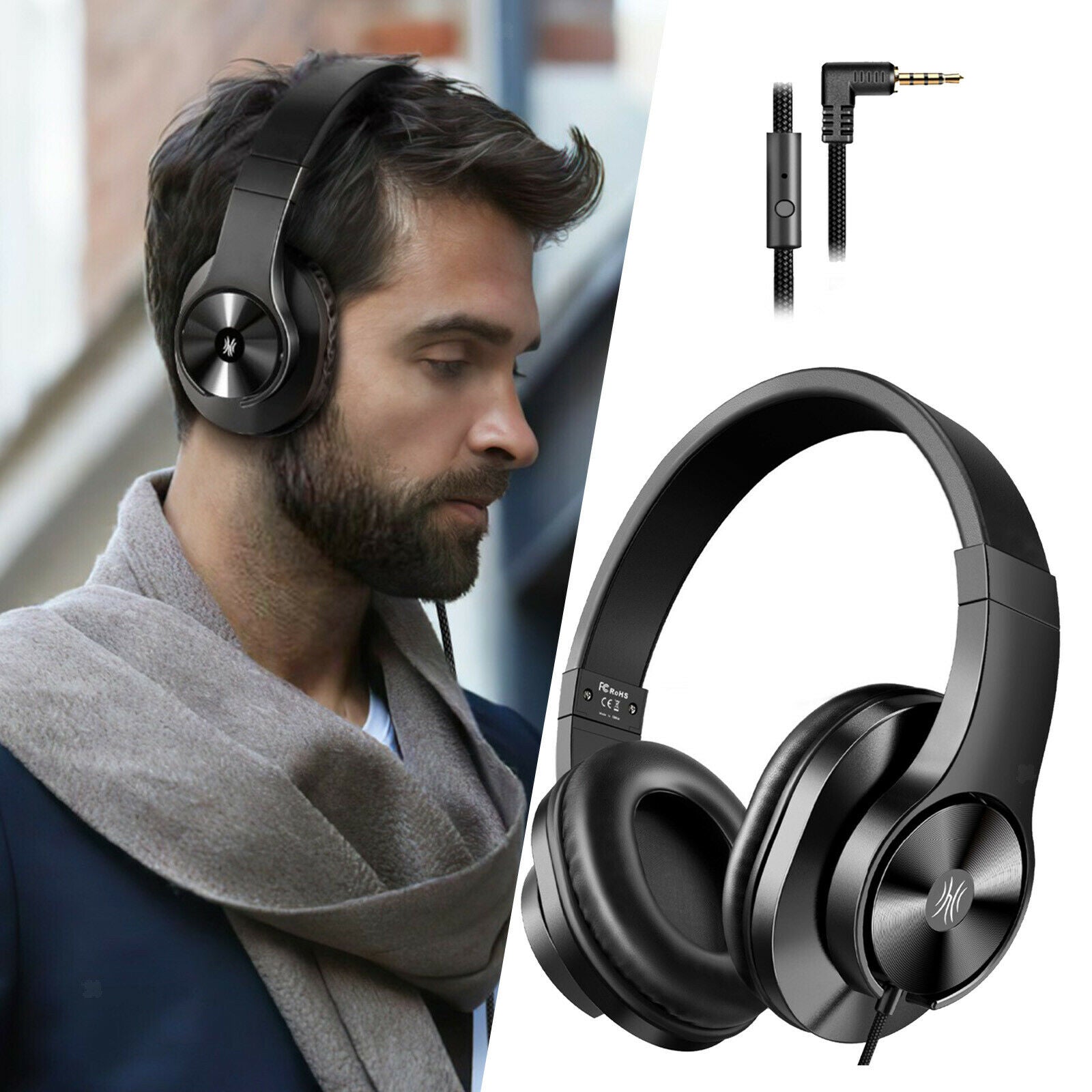 Wired 3.5mm Headphones with 40mm Drivers for Computer Guitar Amp Piano PC