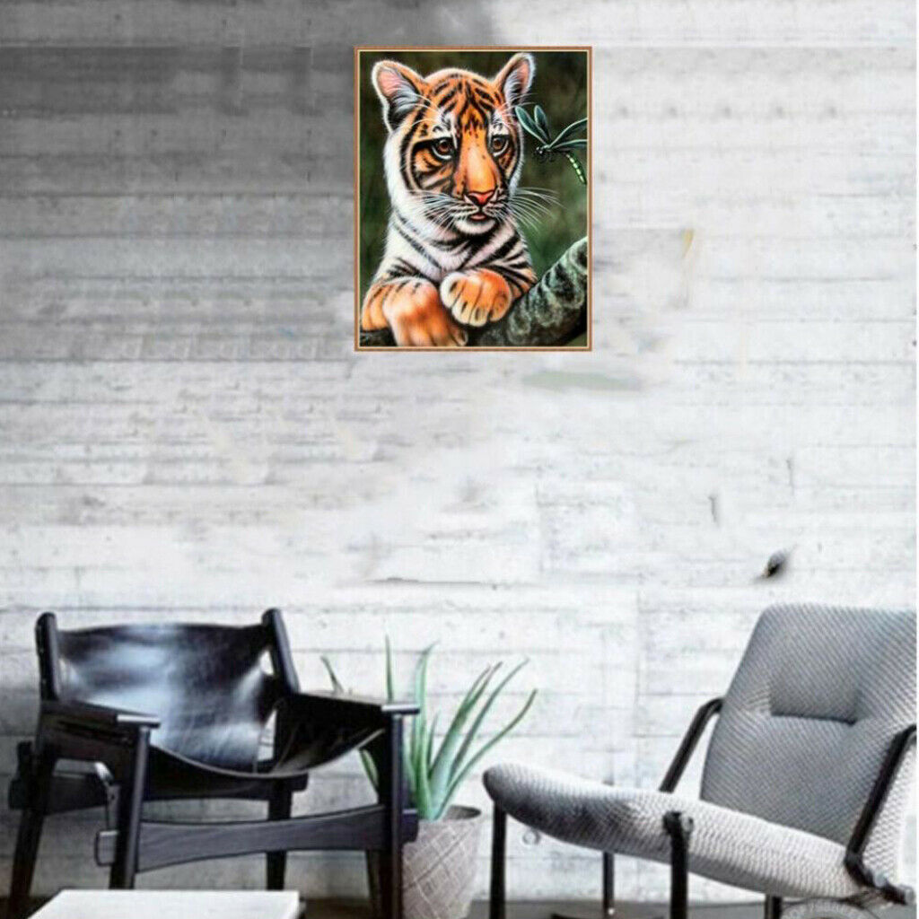 Tiger Dragonfly DIY 5D Diamond Painting Embroidery Cross Stitch Kit
