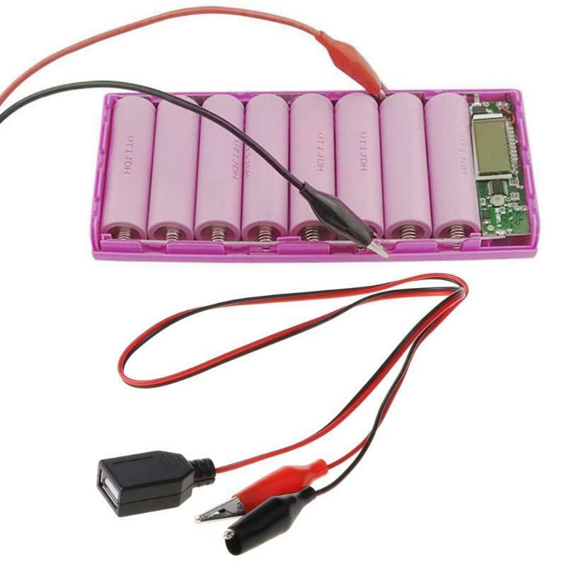 Copper Alligator Clips with Wire Female USB Connector Test Leads Crocodile Clamp