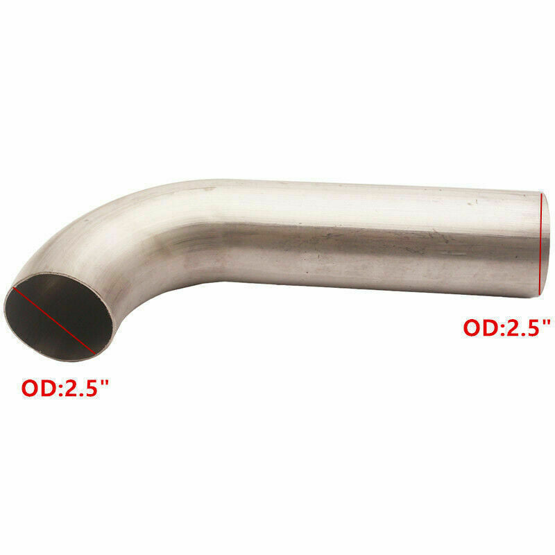 2.5" 2-1/2" Short 90 Degree Stainless Steel Mandrel Bend Pipe Exhaust 16GA Tube
