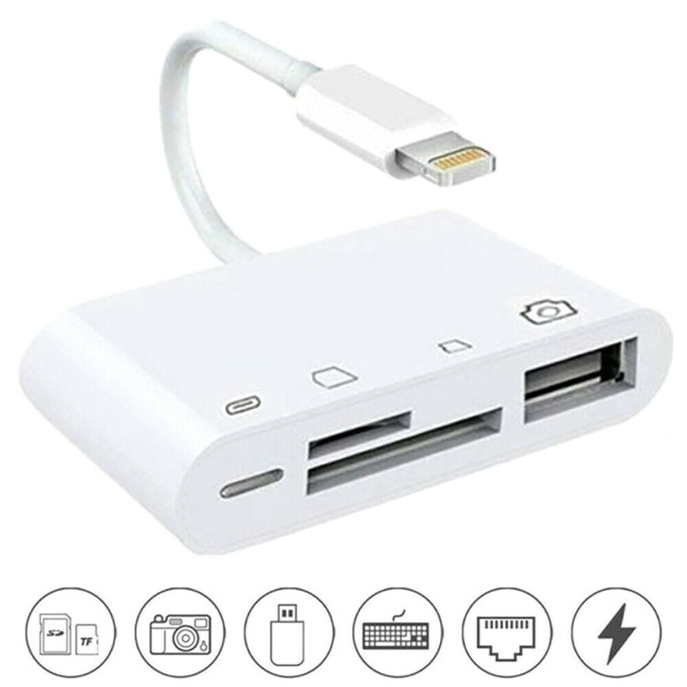 4 in 1 to TF SD Card Reader Camera USB OTG Adapter for iPhones iPad!